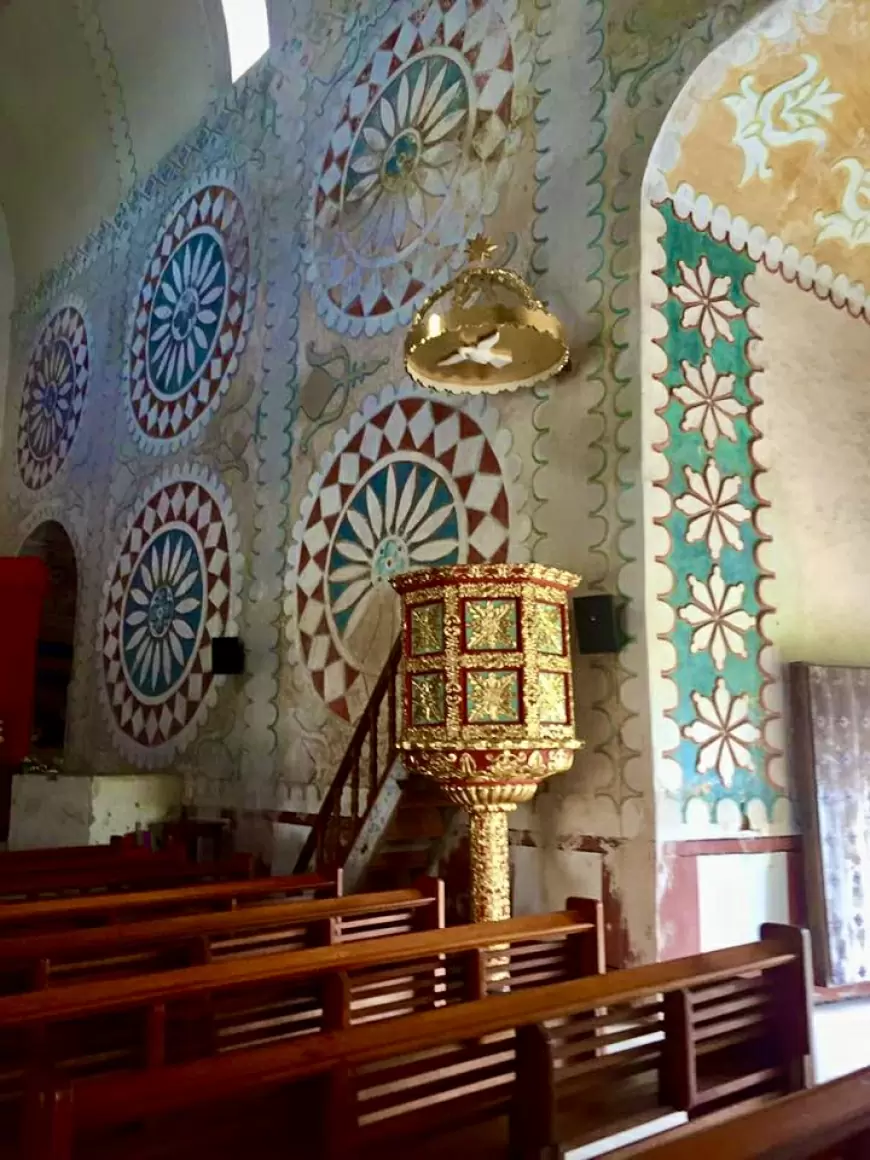 Púlpito en la Iglesia de Santo Domingo en Uayma, Yucatán
